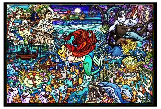 Пазл из 1000 деталей «История Русалочки», витражное стекло [чисто белый] (51х73,5см)