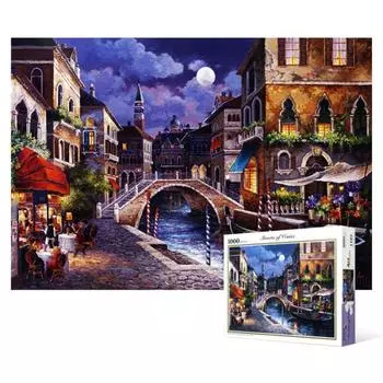 Пазл из 1000 деталей - На улицах Венеции, популярная корейская головоломка