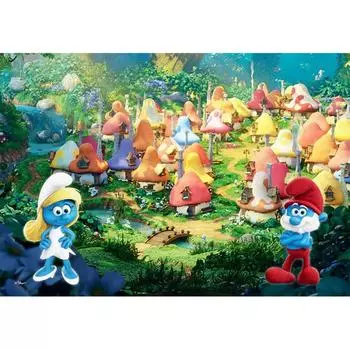 Пазл из 1000 деталей - Naughty Smurfs Mushroom Village, популярная корейская головоломка