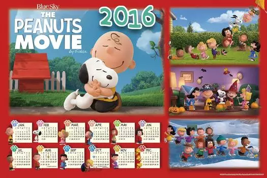 Пазл из 1000 деталей PEANUTS Календарь фильмов Peanuts 2016 (50x75cm)