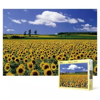 Пазл из 1000 деталей - Sunflower Plain 2, популярная корейская головоломка