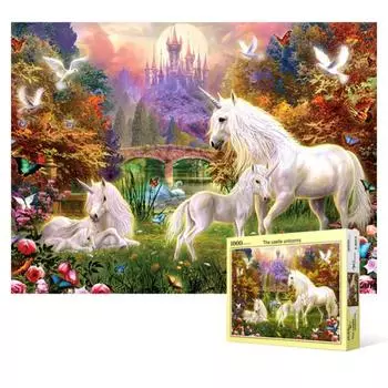 Пазл из 1000 деталей - Unicorn s Brilliant Forest, популярная корейская головоломка