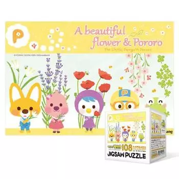 Пазл из 108 деталей - Pororo Flower Road (мини), популярная корейская головоломка