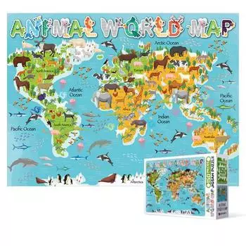 Пазл из 150 деталей - Карта мира животных, популярная корейская головоломка