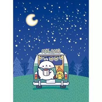 Пазл из 150 деталей - Molang Starlight Camping (открытка включена), популярная корейская головоломка