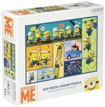 Пазл из 300 деталей с изображением миньонов в стиле комиксов (26x38см)