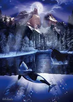 Пазл из 500 деталей Lassen Orca Eve II [Светящийся пазл] (38х53см)