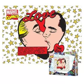 Пазл из 500 деталей - Marvel Retro Romance Kiss, популярная корейская головоломка