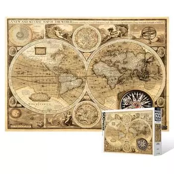 Пазл из 500 деталей / Old World Map5, популярная корейская головоломка