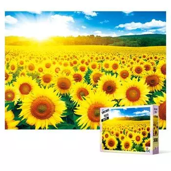 Пазл из 500 деталей - поле подсолнухов, популярная корейская головоломка