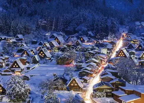 Пазл из 500 деталей Shining Shirakawago (Гифу) (38х53см)
