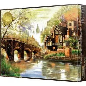 Пазл Korea Lakeside Mansion Jigsaw Puzzle, 1000 деталей, разные цвета Пазл, Детские игры, Развивающие игрушки