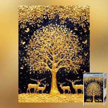 пазл-ландшафт с золотыми денежными деревьями, популярные корейские головоломки