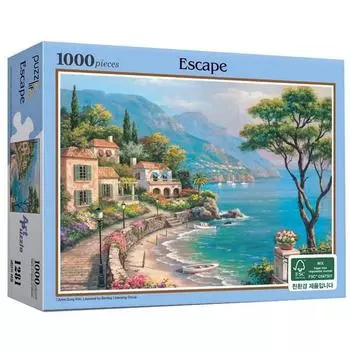 Пазл Life Coastal Village Jigsaw Puzzle PL1281, 1000 деталей, разные цвета, 1000 деталей Пазл, Детские игры, Развивающие игрушки