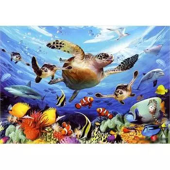 Пазл Life Sea Turtle s Journey 1000 деталей, 51х73,5см Пазл, Детские игры, Развивающие игрушки