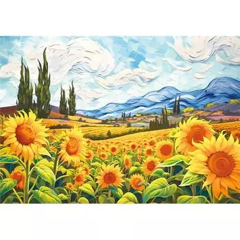 Пазл «Подсолнуховый холм» Винсента Ван Гога Знаменитый пейзаж 1000 деталей, популярная корейская головоломка