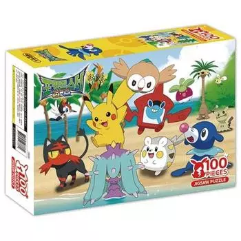 Пазл Pokemon 500 Ash s Pikachu, 100 деталей, Пазл Солнце и Луна, Детские игры, Развивающие игрушки