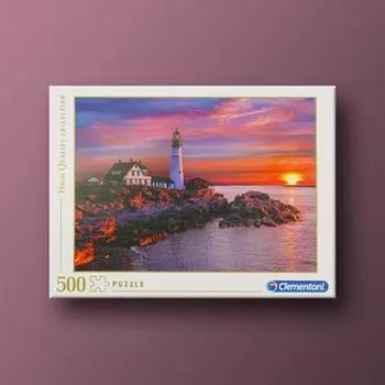 Пазл «Портлендский маяк на закате» из 500 деталей Clementoni, популярная корейская настольная игра