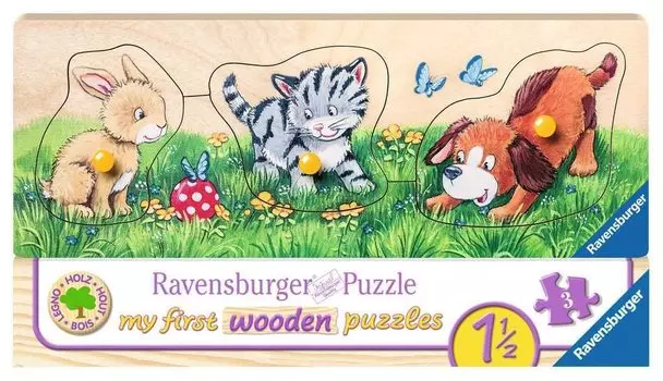 Пазл Ravensburger 03203 7 Мой первый деревянный пазл Животное 3 части