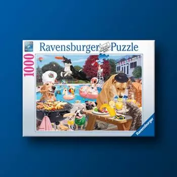 Пазл Ravensburger из 1000 деталей для вечеринки у бассейна у собак, популярная корейская настольная игра