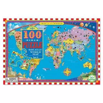 Пазл с картой мира Ibu 100 шт., от 5 лет и старше, 100 деталей Пазл, Детские игры, Развивающие игрушки