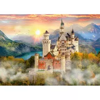 Пазл Sun&Tree Neuschwanstein Castle Brilliant Sunset HP1001, популярные корейские пазлы