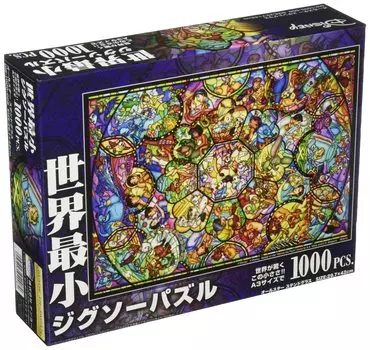 Пазл Tenyo из 1000 самых маленьких деталей Disney All Star Stain Glass x В комплекте клей и шпатель В комплект входит сервисная карта [Сделано в Японии]
