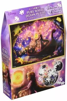 Пазл Tenyo из 500 деталей серии Pure White Gyutto, Рапунцель на башне, обернутая в мысли, в комплекте сервисная карта [Сделано в Японии]