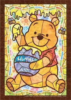 Пазл Tenyo из серии Gyutto из 266 чисто-белых деталей, витражное стекло Disney Winnie the Pooh, в комплекте сервисная карта [Сделано в Японии] (18,2x25,7см)