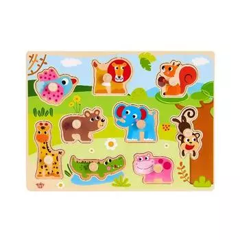 Пазл Tuccitoy Safari Tap Puzzle, 1, 9 деталей, Лучший пазл для малышей в Корее