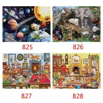 Пазлы Декомпрессии Солнечные планеты Лес Сборка из бумаги Пейзаж для детей Образовательные