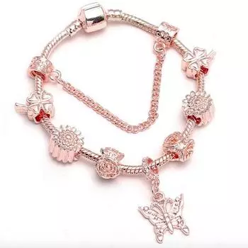 Pb2 муранское стекло бусины браслет с подвесками женский браслет-цепочка в виде змеи для детей ювелирные изделия