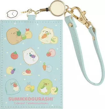 PB68801 Чехол Sumikko Gurashi Pass с катушкой «Добро пожаловать! «Табэмоноукоку» синий