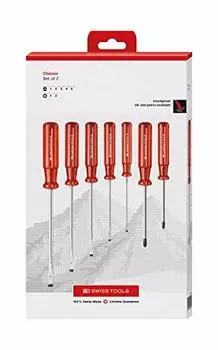PB SWISS TOOLS 7 piece classic handle screwdriver set and in paper box (slotted Phillips) 250.CBB