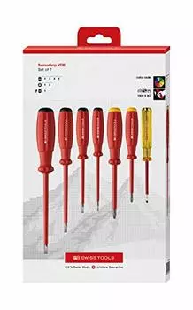 PB SWISS TOOLS 7 предметов Swiss Grip изолированный набор отверток бумажная коробка (Минус/Филлипс) 58541.CBB