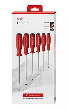 PB SWISS TOOLS набор из 6 отверток с плоской головкой Swiss Grip бумажная коробка 8561.CBB