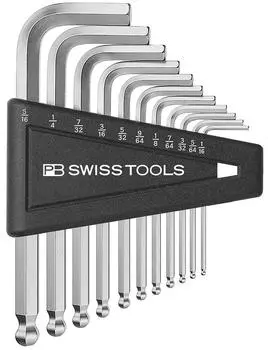 PB Swiss Tools Набор шестигранных ключей с шариком 212ZH12CN (дюймовый) серебряный