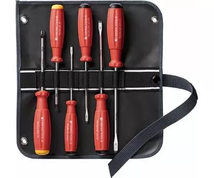 PB SWISS TOOLS Swiss Grip screwdriver set and with roll case 6-piece (slotted Phillips) 8560.SUGY