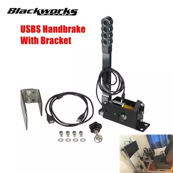 PC 14-битный USB-зажим для ручного тормоза с кронштейном для гоночных игр Logitech G29 G27 G25 T500 T300 и Assetto corsa Dirty 2.0 4.0 чёрный