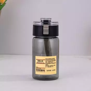 PC Plastic Handy Cup With Time Scale Sports Water Cup Practical Tumbler Cup 350ml чёрный