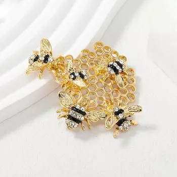 Пчела и соты булавка окрашены масляной эмалью корсаж модная милая брошь с аксессуарами