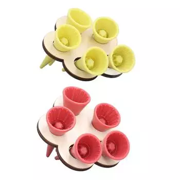 Пчелиная чашка с деревянной подставкой, 5 чашек, пластиковый диспенсер для воды, поилка для жаждущих пчел Red