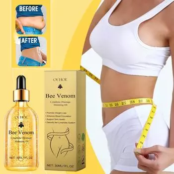 Пчелиное лимфодренажное масло для тела, массаж, потеря формы, сжигание формы, плотный живот всего тела, 30 мл