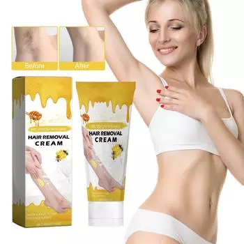 Пчелиное молочко Увлажнение и удаление волос Мягкое удаление волос по всему телу Безболезненное удаление волос Подмышки Удаление волос на мягкой коже рук и ног белый