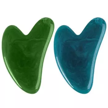 Пчелиный воск, смола, доска Гуаша, скребок для шеи, тела, акупунктура, спа-массажная пластина зелёный