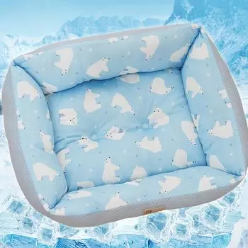 PCM Температура Лежак для собак Летняя Лежак для кошек Летняя Лежак для домашних животных Прохладный Лежак для кошек Лежак для домашних животных Летняя Подушка Коврик для домашних животных Подушка Cool Sensation Cool Touch Cool Mat синий