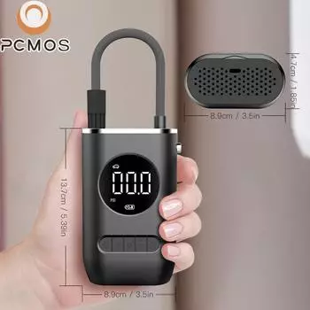 PCMOS 1 комплект автомобильный насос для накачивания шин портативных автомобилей и мотоциклов беспроводной цифровой дисплей чёрный