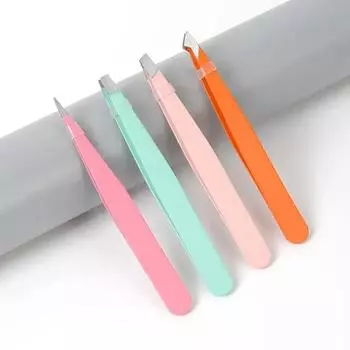 PcsEyebrow Tweezers, пинцет для бровей из нержавеющей стали с кожаным чехлом — удаление волос на лице, мусора и вросших волос