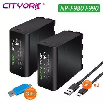 PD20W Быстрая зарядка NP-F980 F960 F970 NPF980 Аккумулятор с USB-выходом для зарядки для Sony CCD-TRV35 TRV940 CCD-RV100 DCR-TR7
