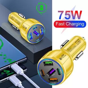 Pd20w Car Charger 5 In 1 Phone Adapter Type C Fast Charging For J9p7